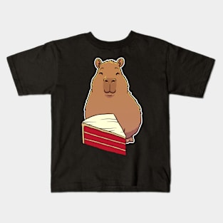 Capybara Red Velvet Cake Slice Kids T-Shirt